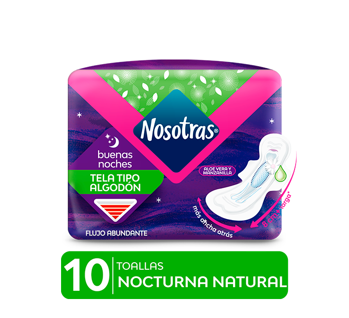 Toallas higiénicas Nosotras Buenas Noches Natural 10 Unidades — ByS