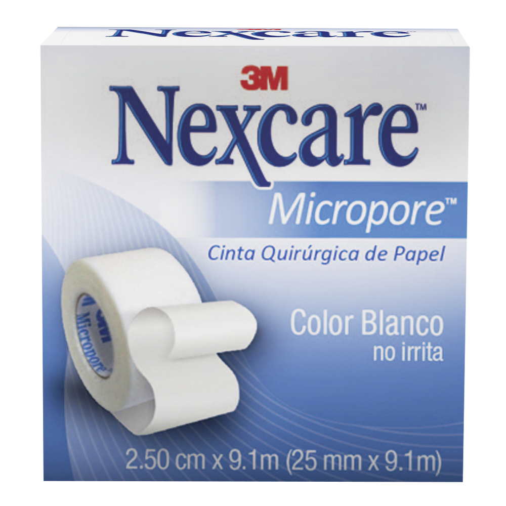 Cinta Micropore Nexacre, Blanca, 25 mm x 9.1 m