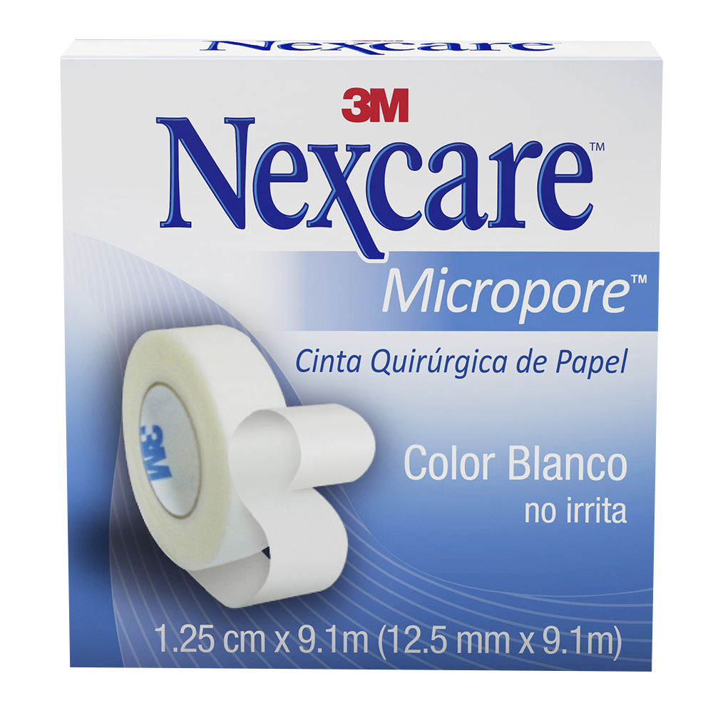 Cinta Micropore Nexacre, Blanca, 12.5 mm x 9.1 m