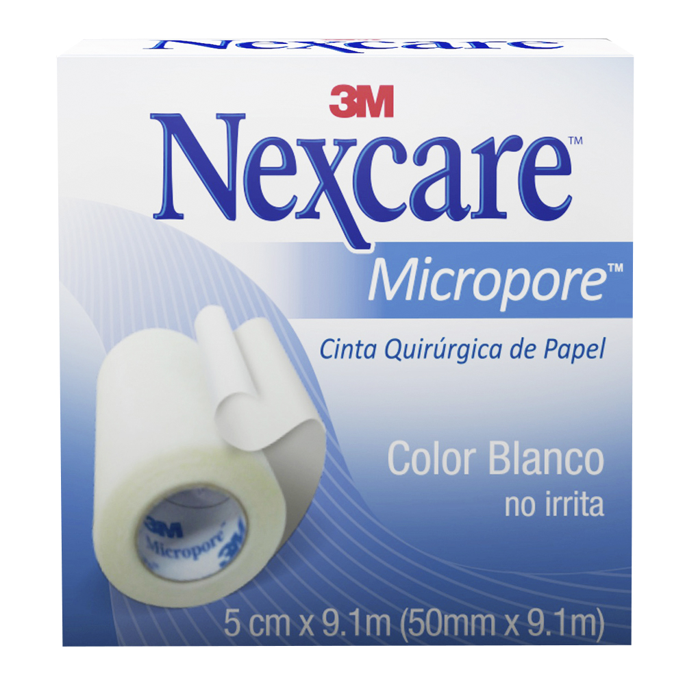 Cinta Micropore Nexacre, Blanca, 50 mm x 9.1 m