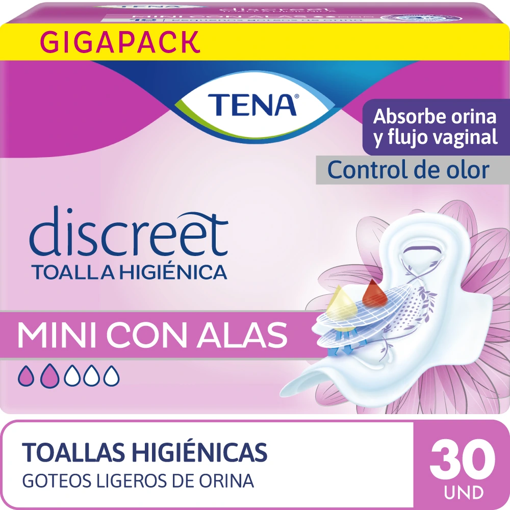 Toalla Higiénica TENA Discreet Mini 30 Unidades