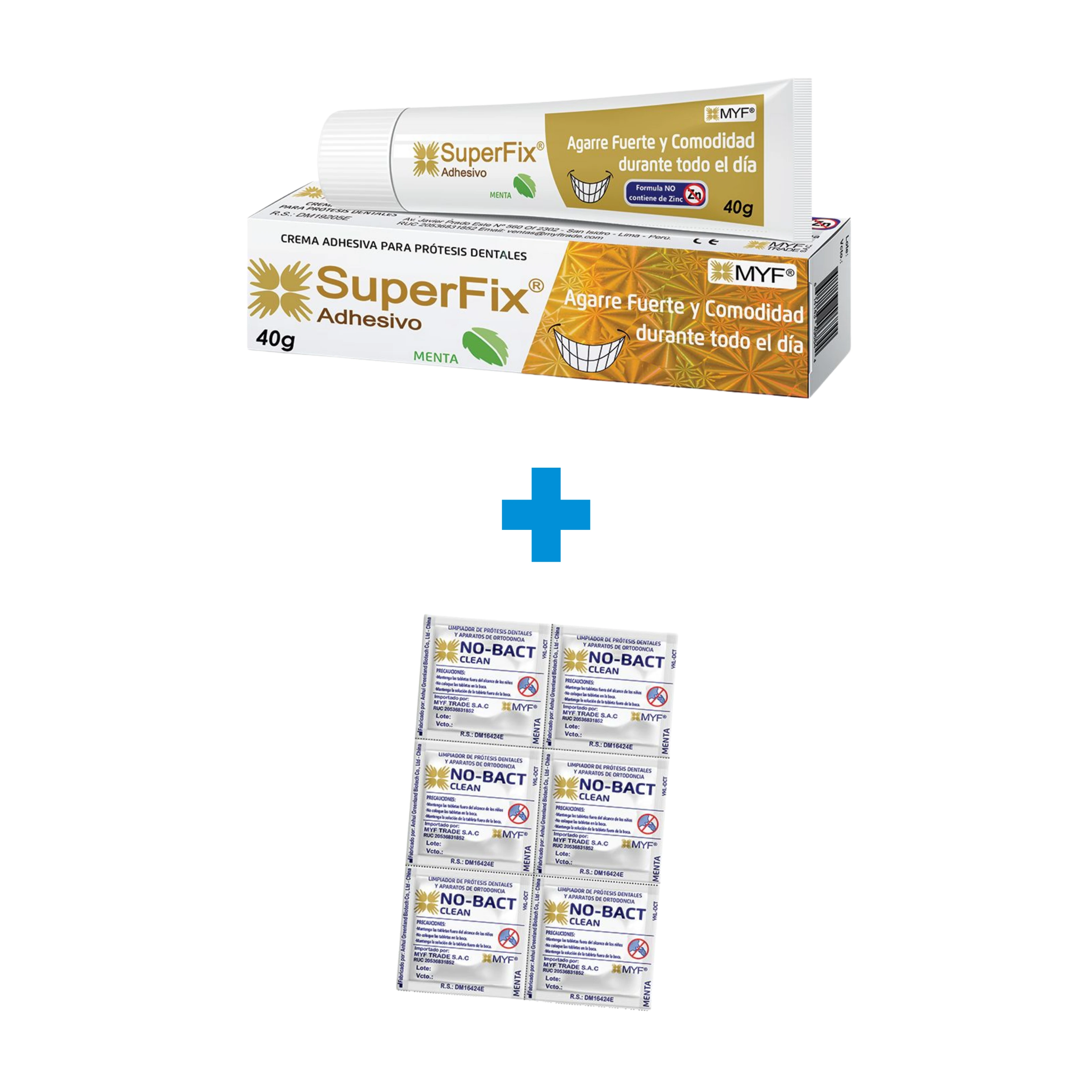 Pack Superfix Menta + 6 tabletas No-Bact Clean