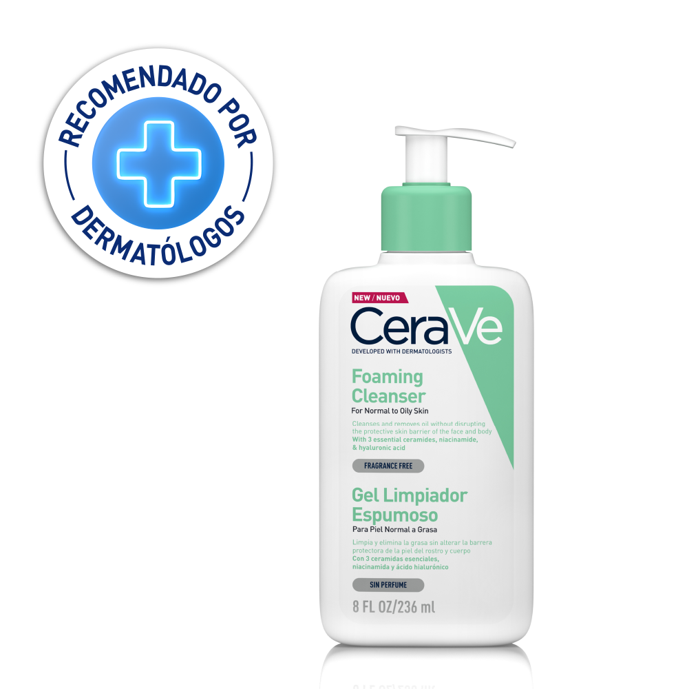 CeraVe Gel Limpiador Espumoso Foaming Cleanser 236ml 