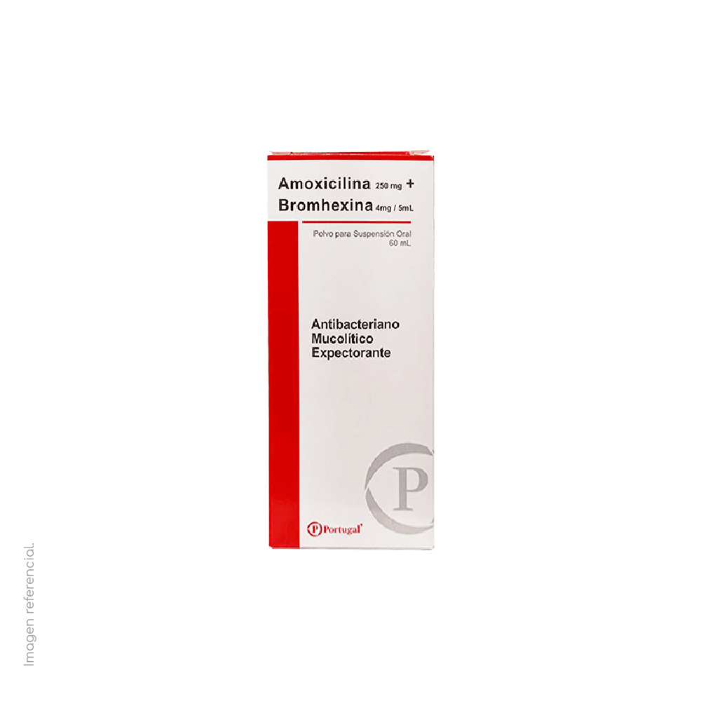Amoxicilina + Brohexina 250mg-4mg polvo para suspensión oral x60ml