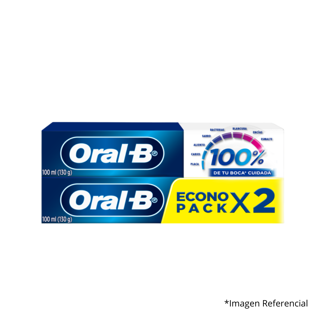 Pasta De Dientes Oral-B 100% 2 Unidades 100ml                                                     