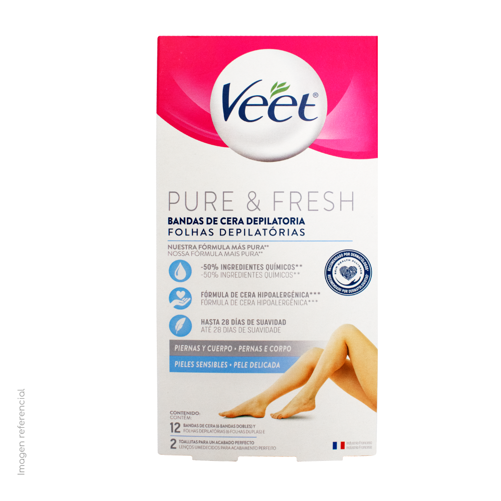 Veet Banda de Cera Piernas -Cuerpo Piel Sensible