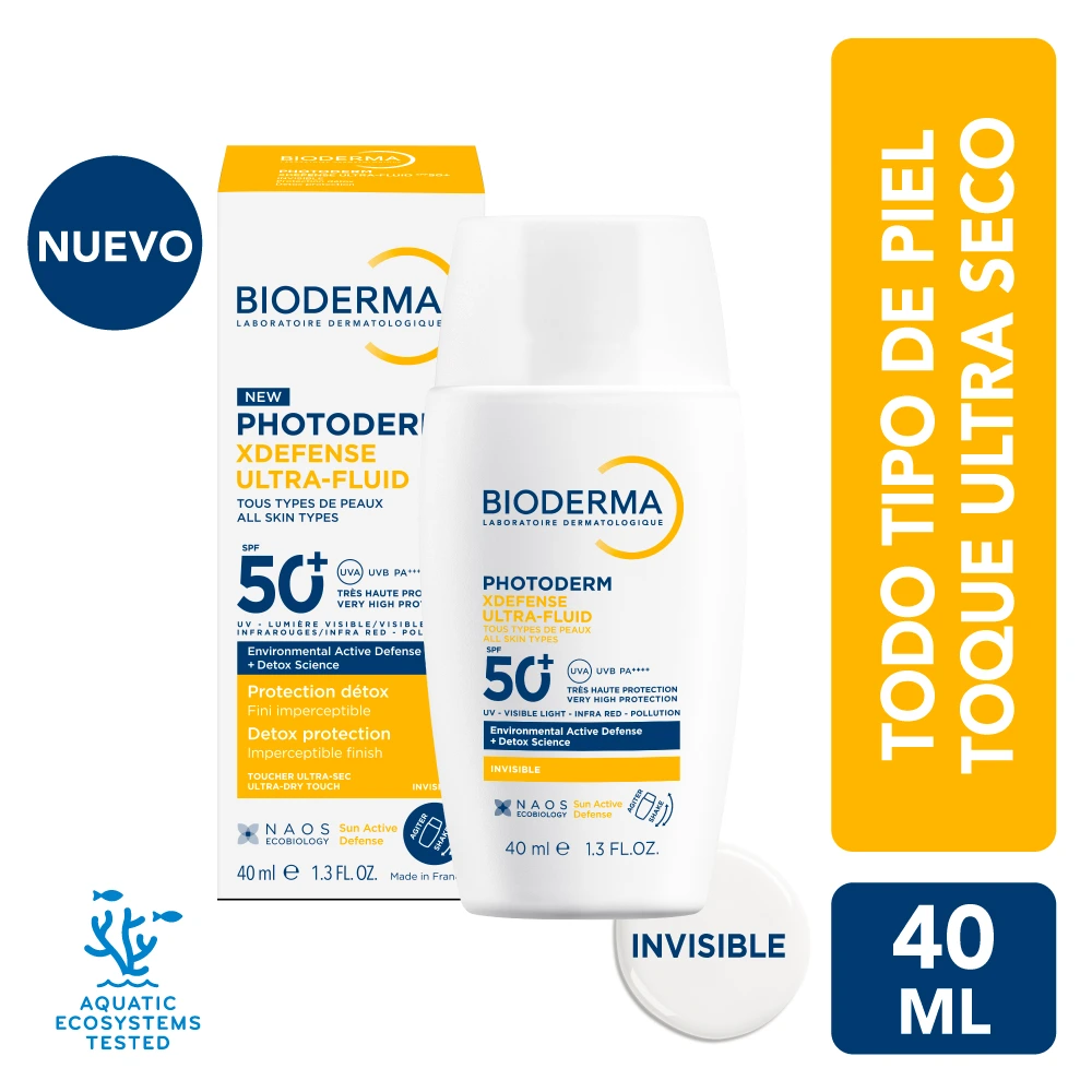 Protector Solar Bioderma Photoderm XDefense Ultra-Fluido SPF 50+ Tono Invisible