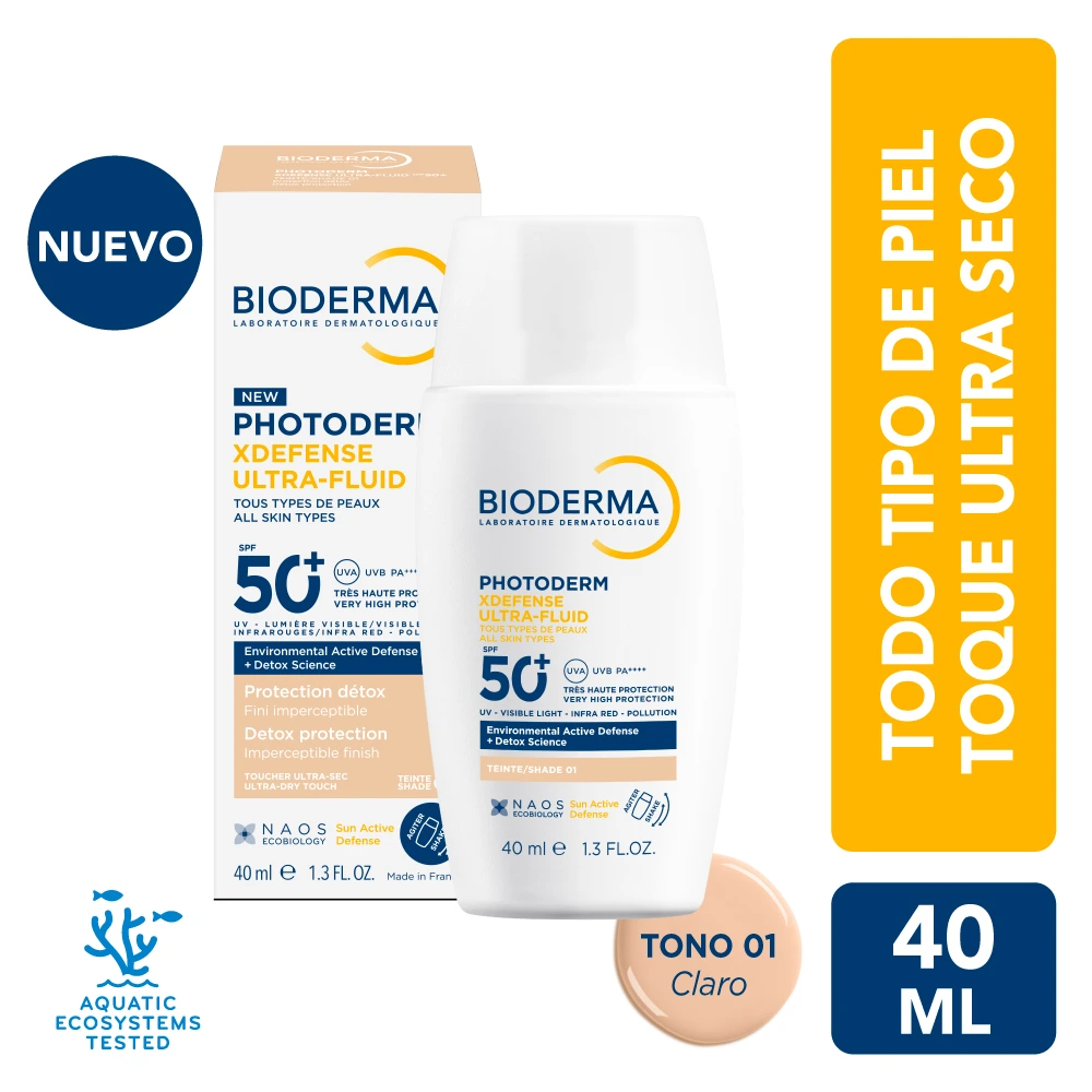 Protector Solar Bioderma Photoderm XDefense Ultra-Fluido SPF 50+ Tono 01  Claro