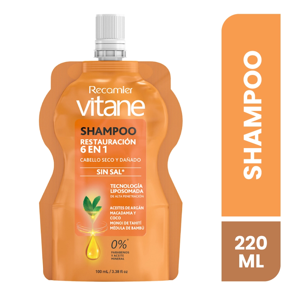 Shampoo Vitane Restauración 6 en 1  S/Sal Doy Sachet  x100ml