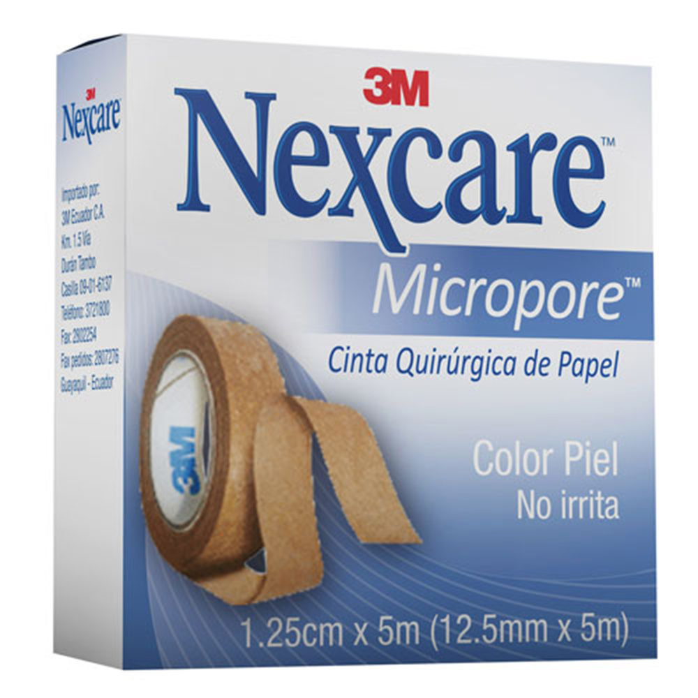 Cinta Micropore Nexacre, Beige, 12.5 mm x 5 m